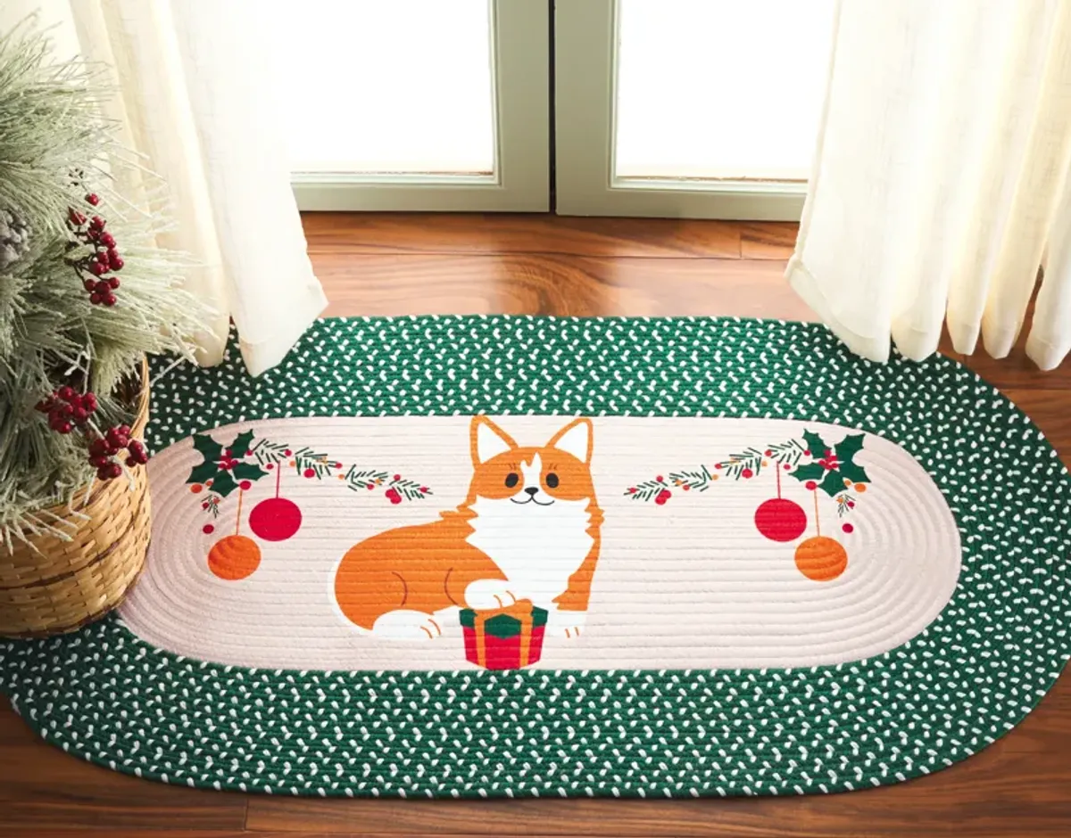 BRAIDED POSTERS Hand Woven 1'-8' x 3' Oval area rug