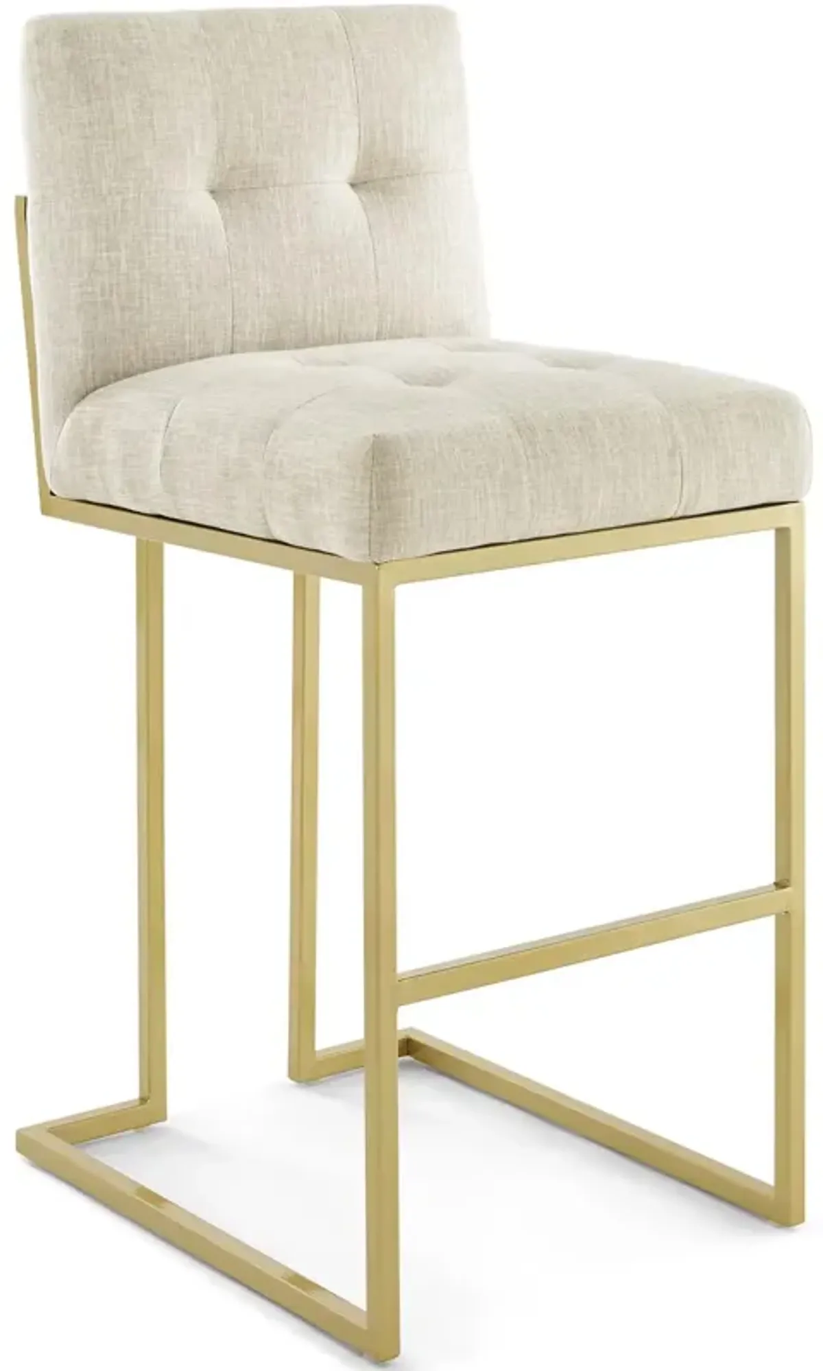 Privy Gold Stainless Steel Upholstered Fabric Bar Stool