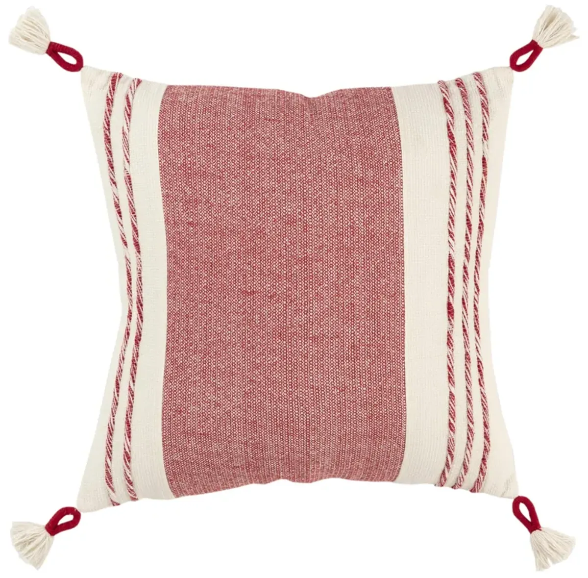 Color Block Red/White Pillow