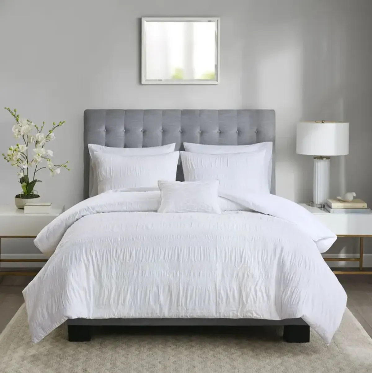 Nicolette 4 Piece Seersucker Duvet Cover Set