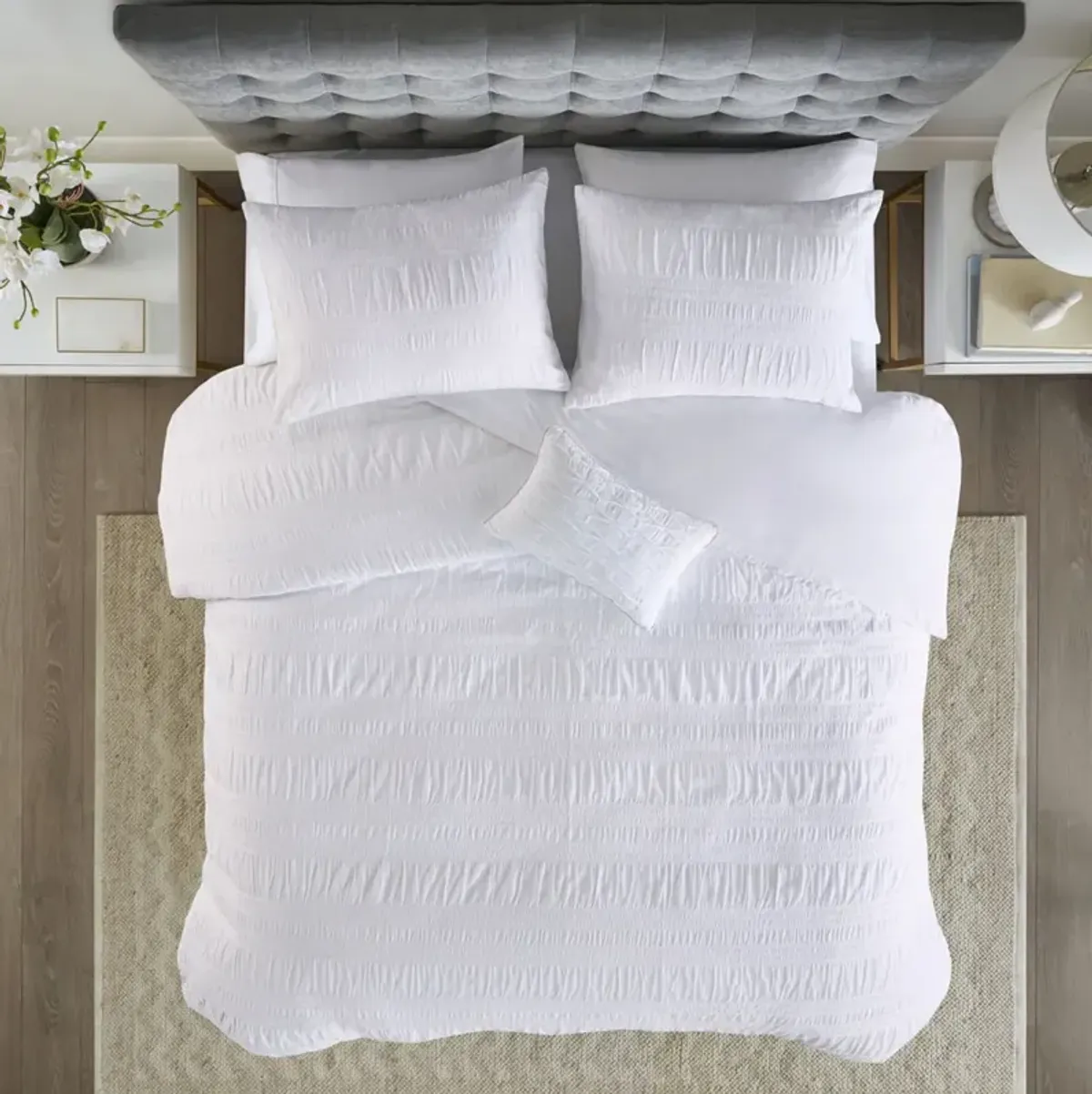 Nicolette 4 Piece Seersucker Duvet Cover Set