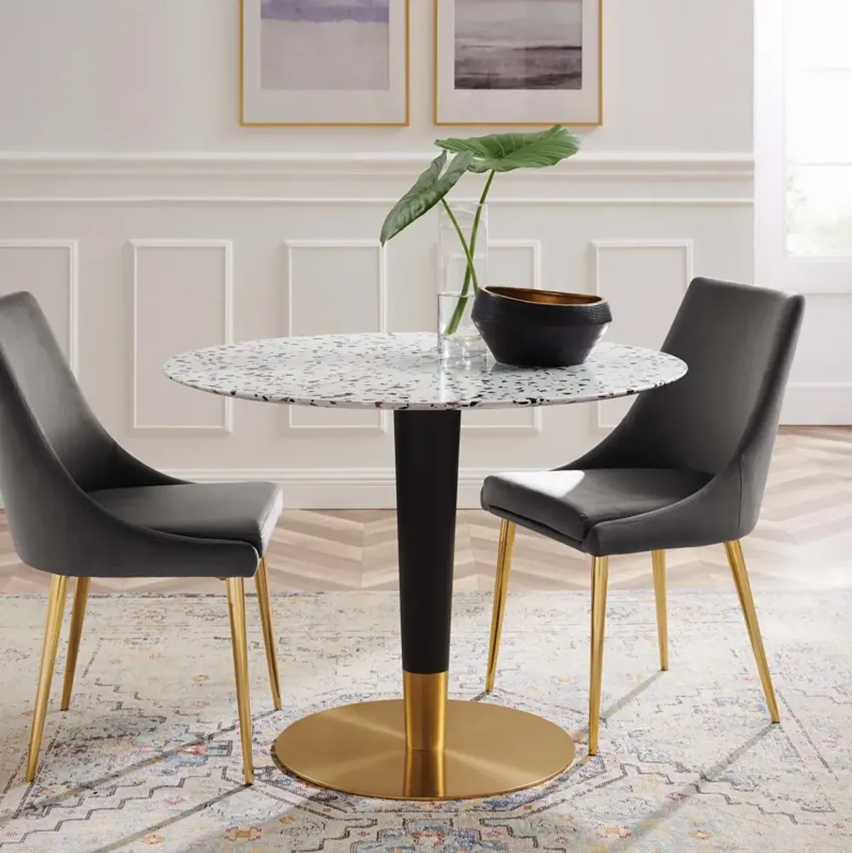 Zinque 40" Round Terrazzo Dining Table