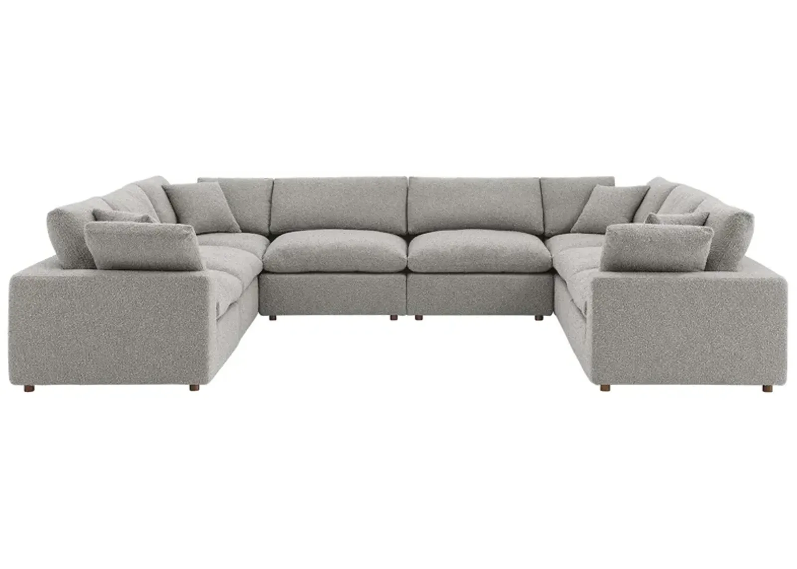 Commix Down Filled Overstuffed Boucle Fabric 8-Piece Sectional Sofa