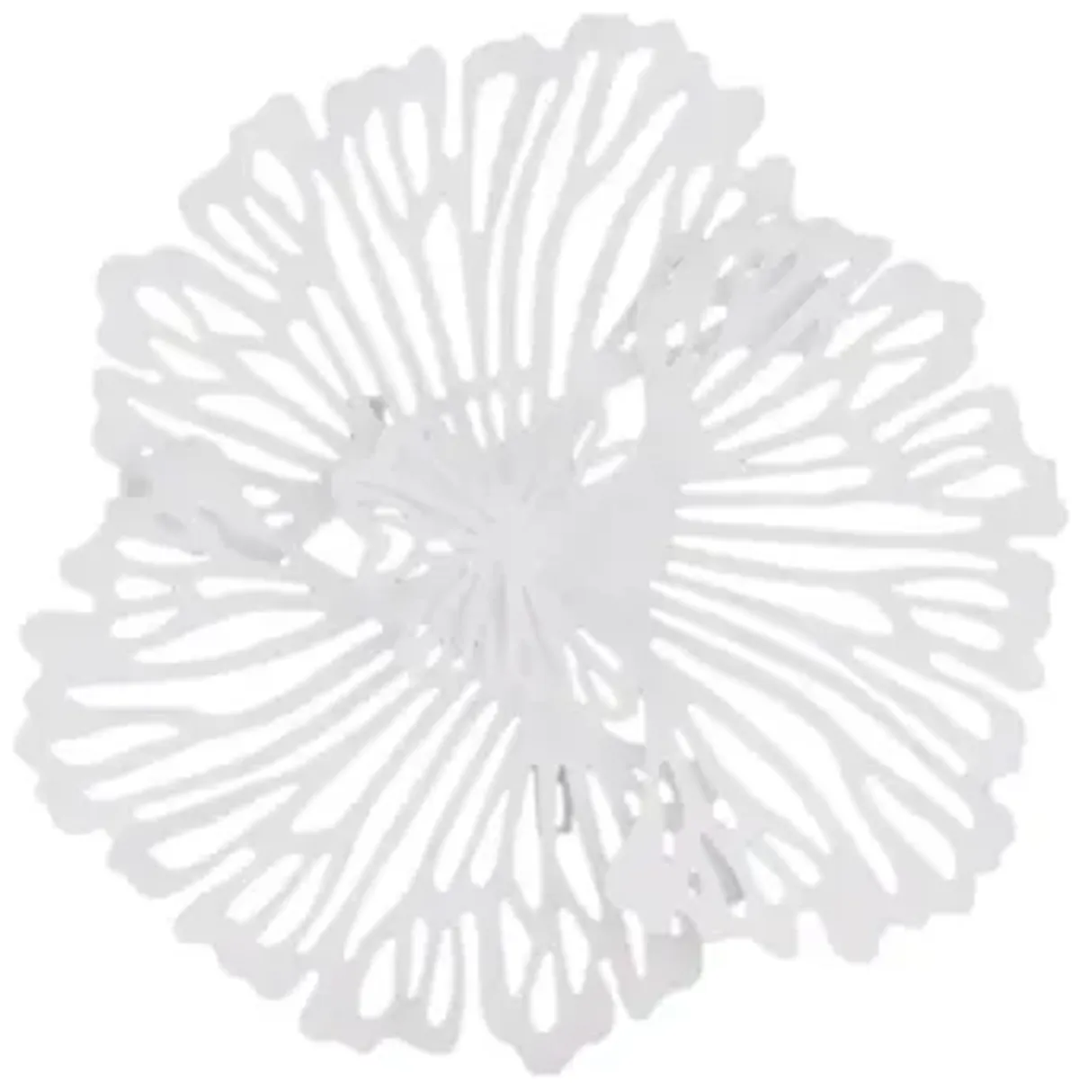 Flower Wall Art, Extra Small, White, Metal