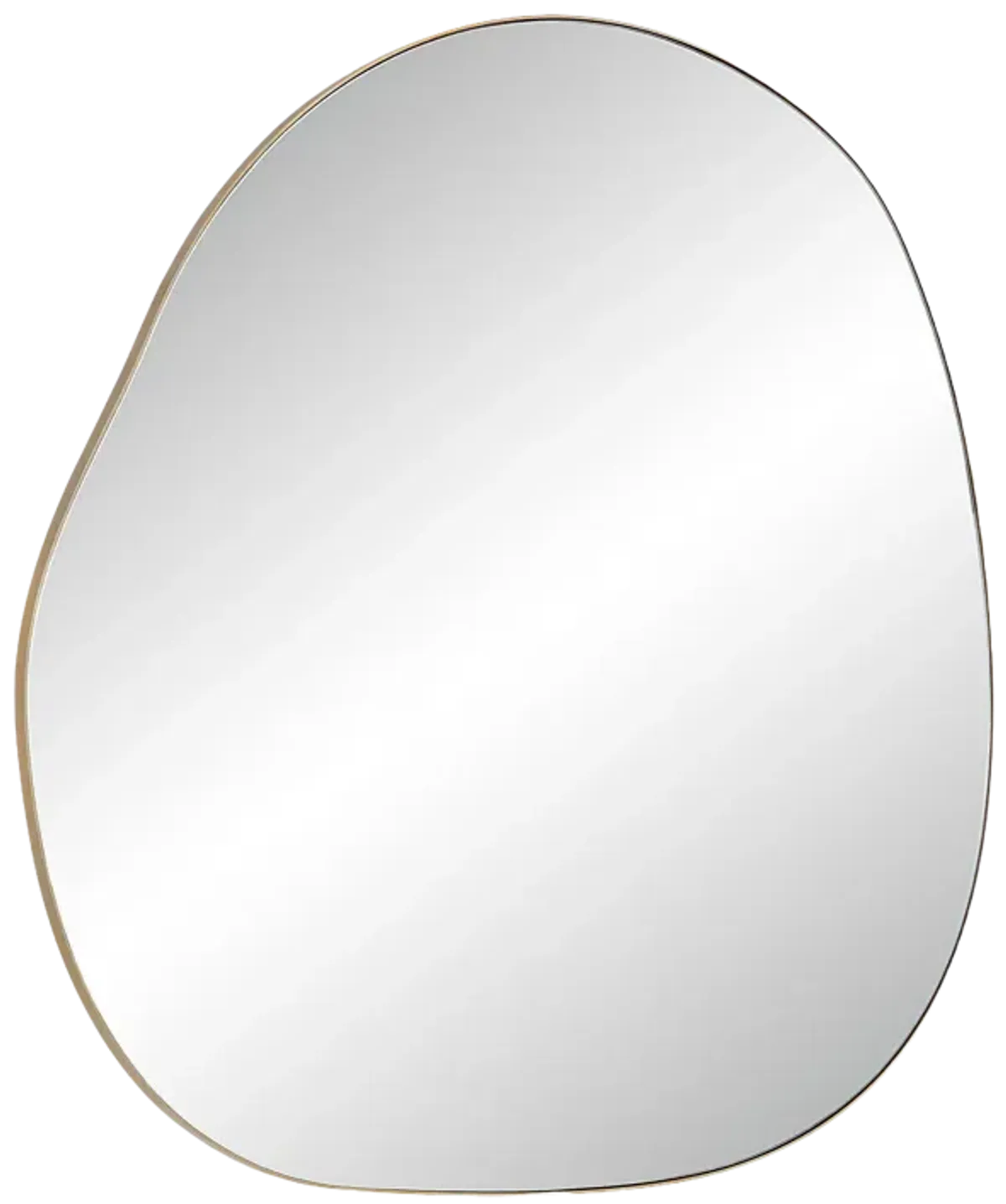 Peony 45" Tall Irregular Round Mirror, Burnished Brass