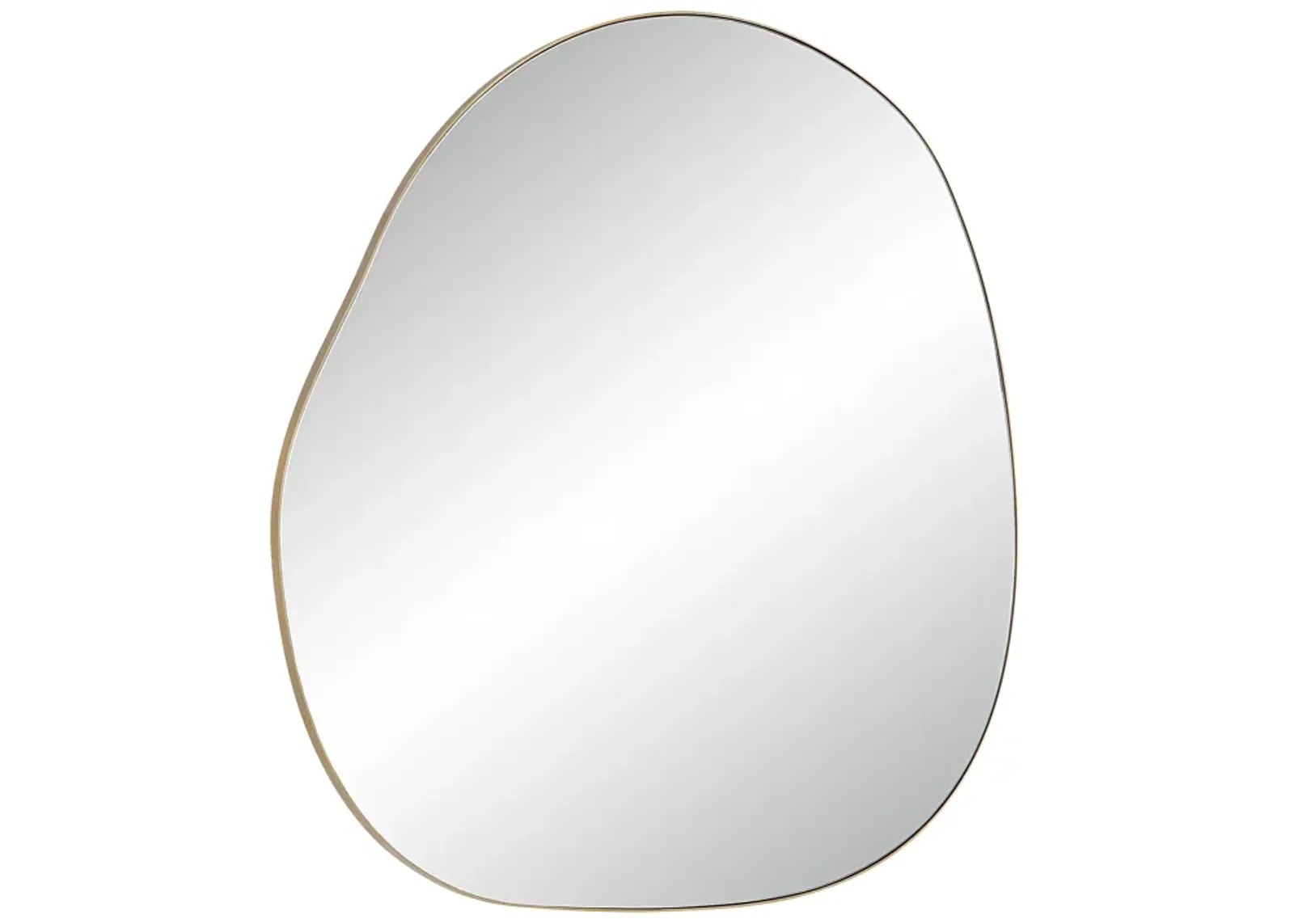 Peony 45" Tall Irregular Round Mirror, Burnished Brass