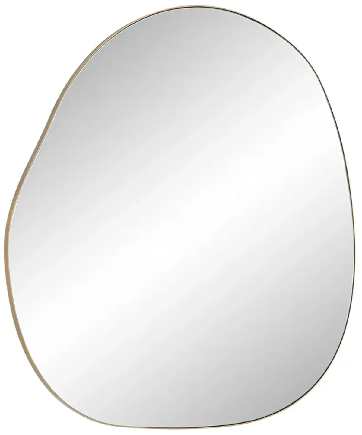 Peony 45" Tall Irregular Round Mirror, Burnished Brass