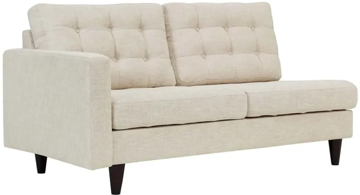 Empress Left-Facing Upholstered Fabric Loveseat