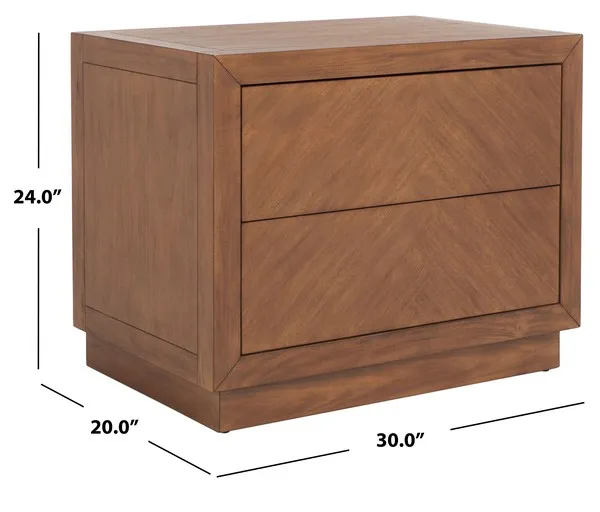 Steve 2 Drawer Wood Nightstand