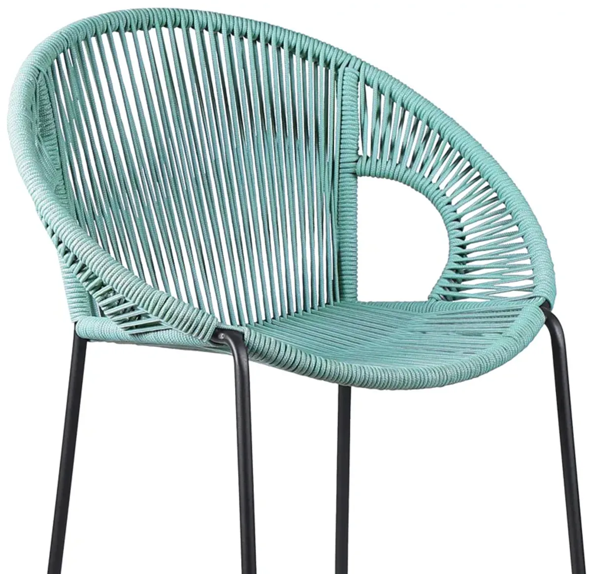 Acapulco 26" Indoor Outdoor Steel Bar Stool with Wasabi Rope