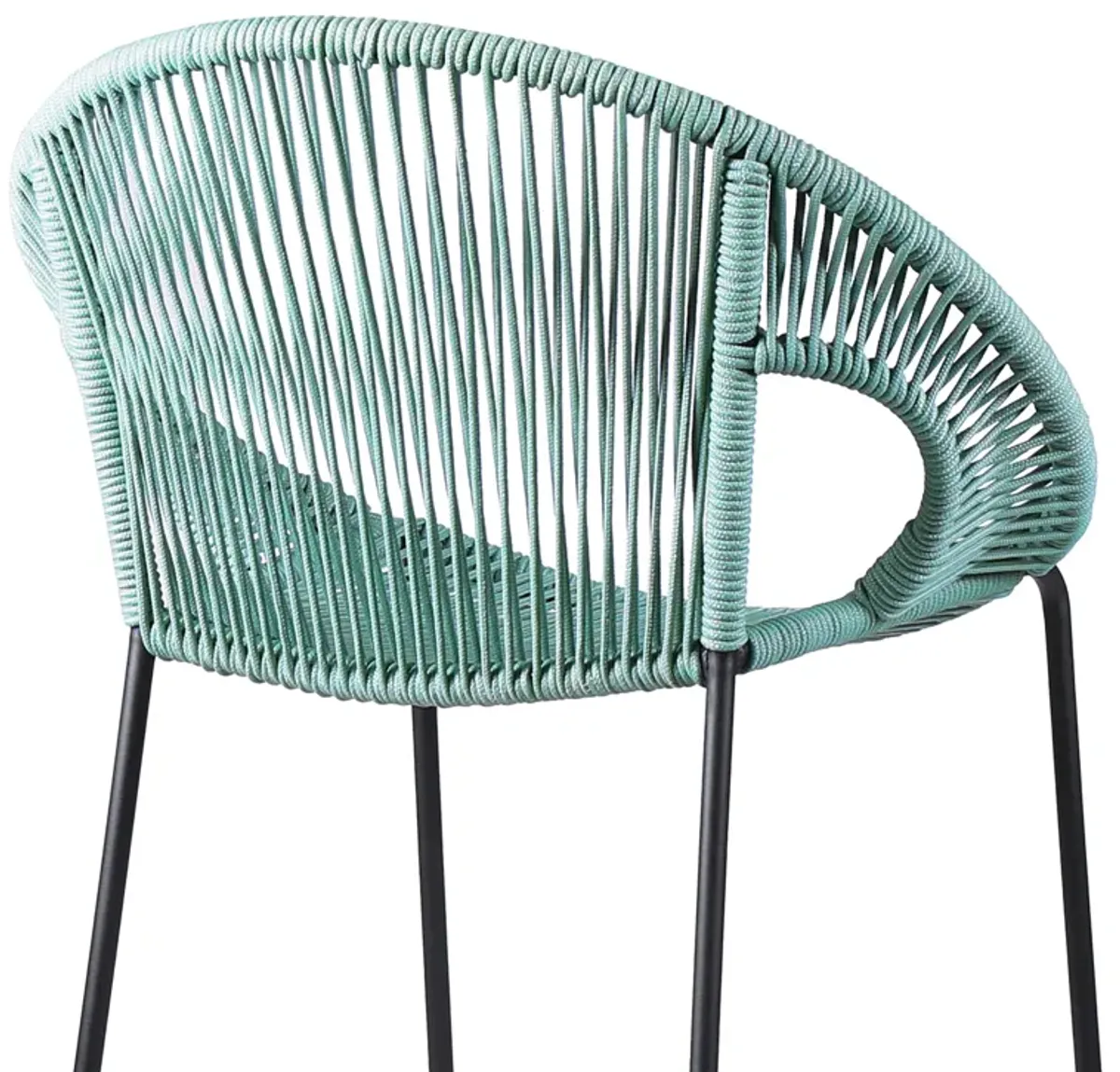 Acapulco 26" Indoor Outdoor Steel Bar Stool with Wasabi Rope