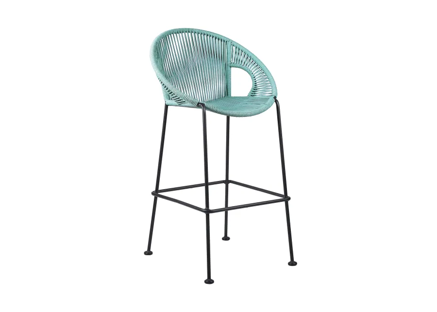 Acapulco 26" Indoor Outdoor Steel Bar Stool with Wasabi Rope