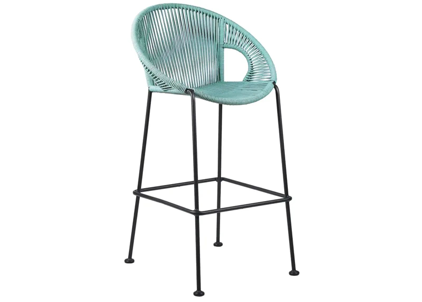 Acapulco 26" Indoor Outdoor Steel Bar Stool with Wasabi Rope