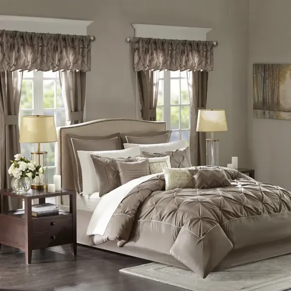 Madison Park Essentials Joella Taupe 24 Piece Room in a Bag