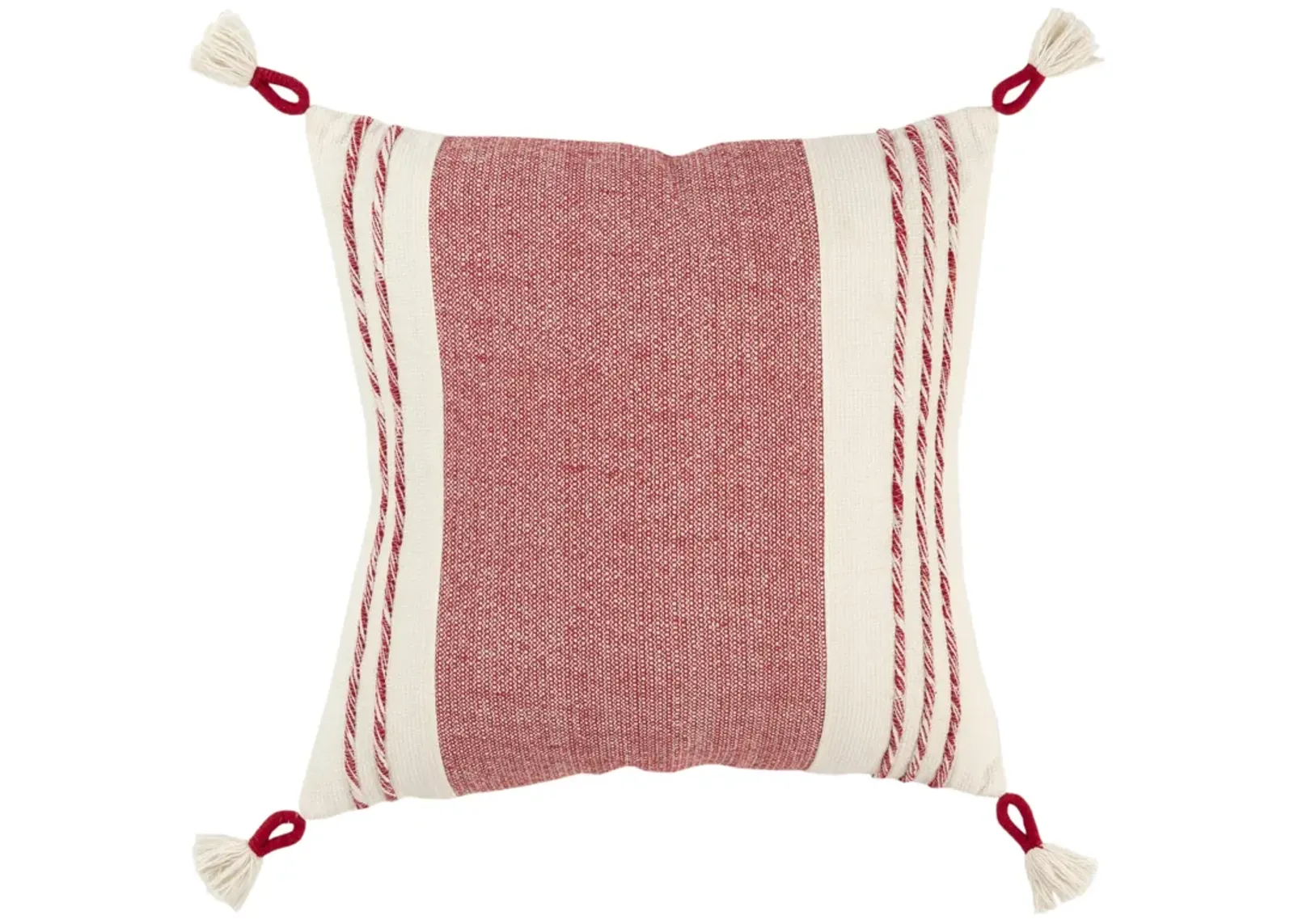 Color Block Red/White Pillow