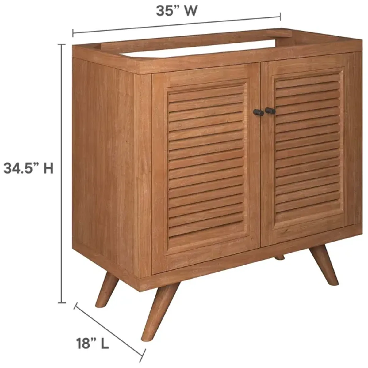 Birdie 36" Teak Wood Bathroom Vanity Cabinet (Sink Basin Not Included)