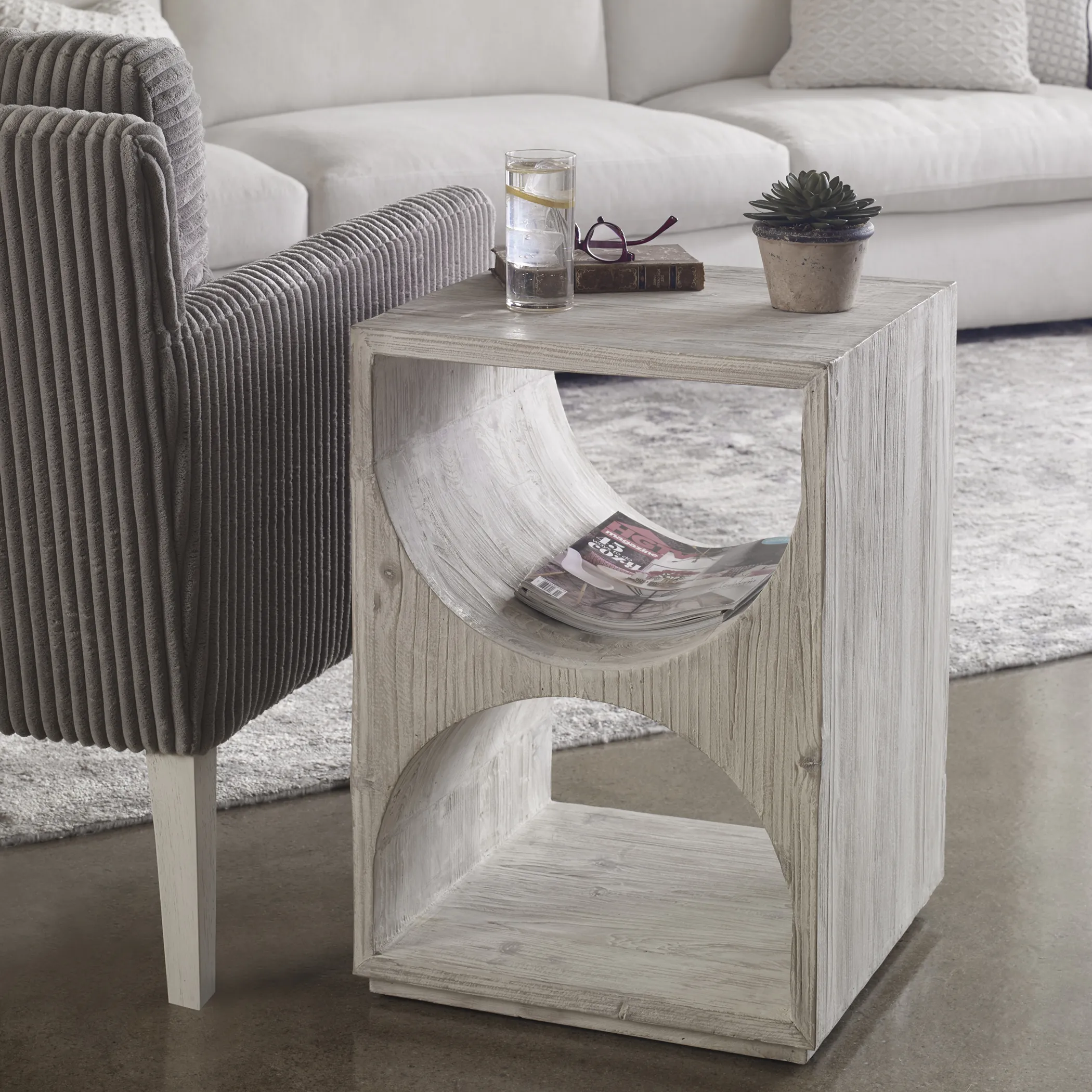 Hans White Side Table