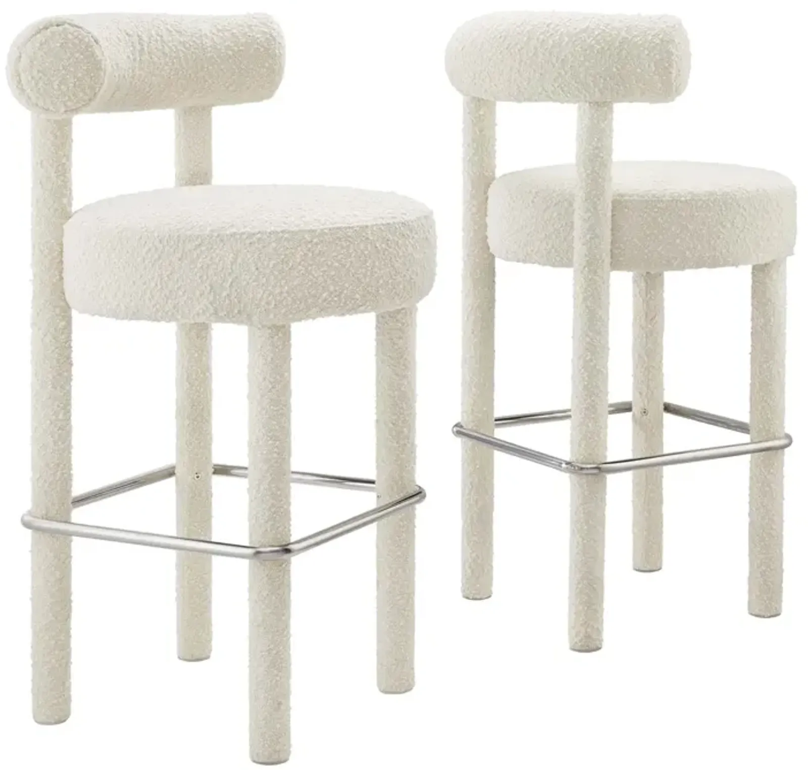 Toulouse Boucle Fabric Bar Stool - Set of 2