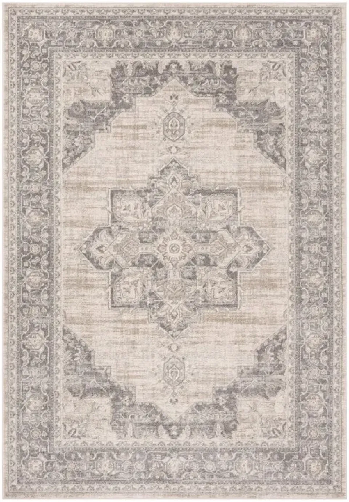 Brentwood 865 Cream / Grey 3' X 5' Small Rectangle Powerloomed Rug