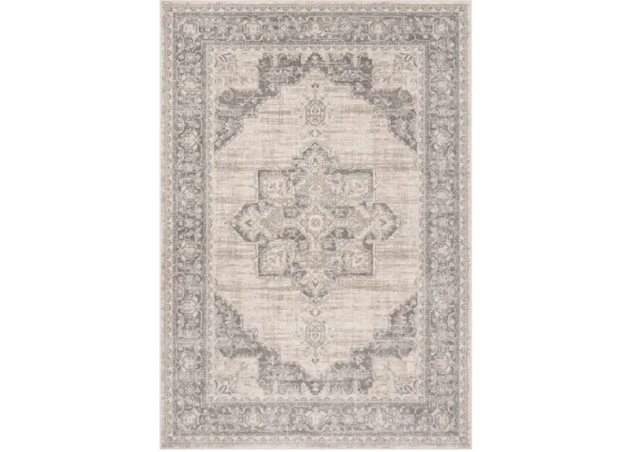 Brentwood 865 Cream / Grey 3' X 5' Small Rectangle Powerloomed Rug