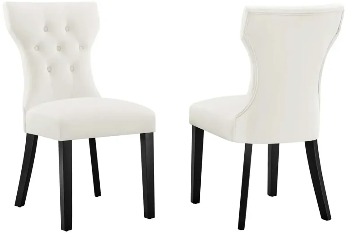 Silhouette Performance Velvet Dining Chairs - Set of 2