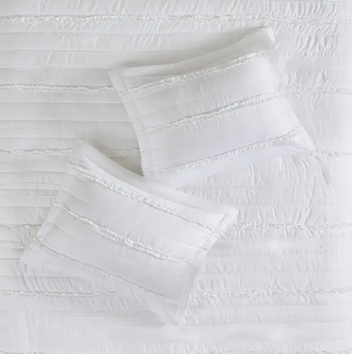 Madison Park Celeste White 4 Piece 2-in-1 Duvet Set