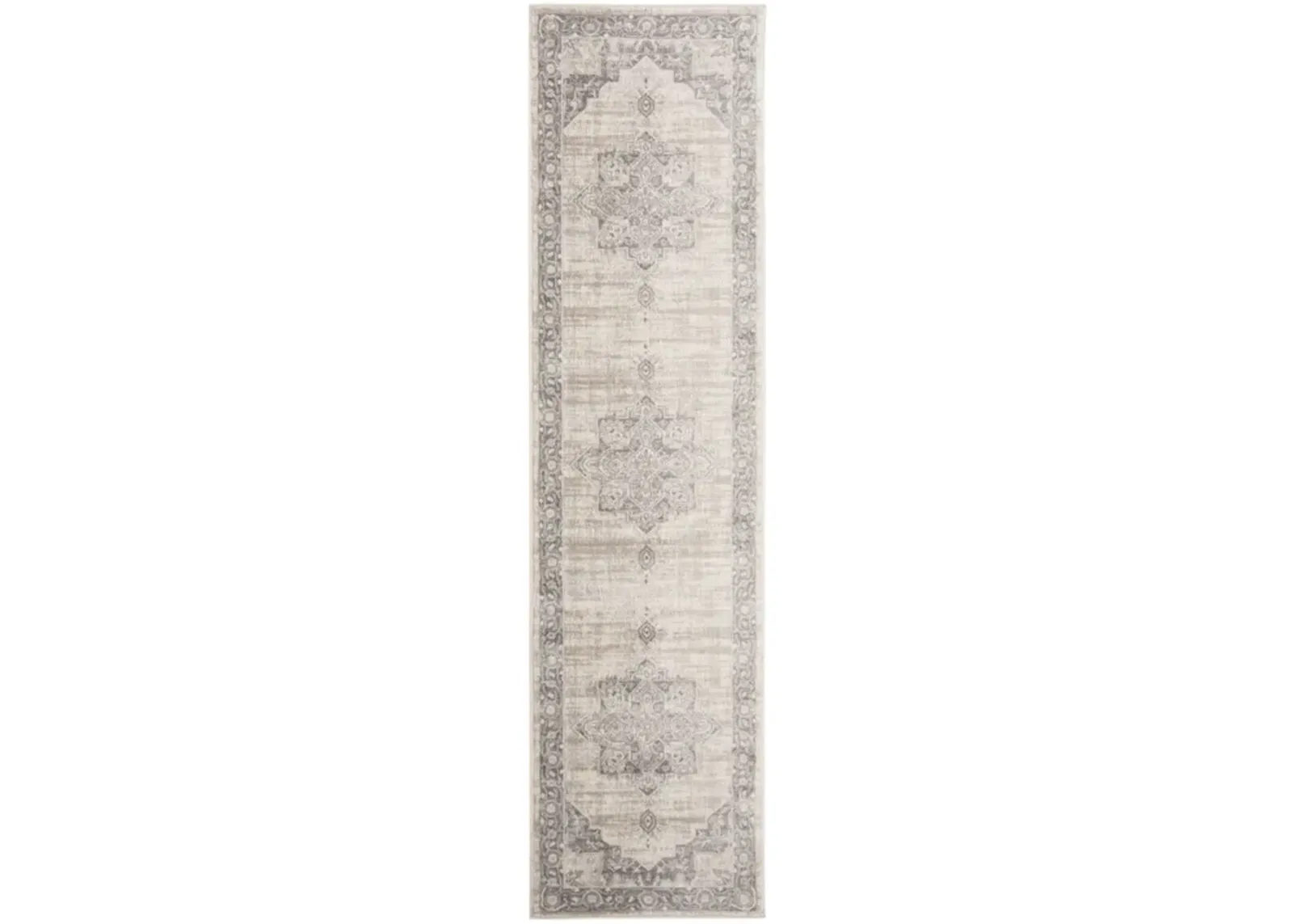 Brentwood 865 Cream / Grey 2' X 22' Runner Powerloomed Rug