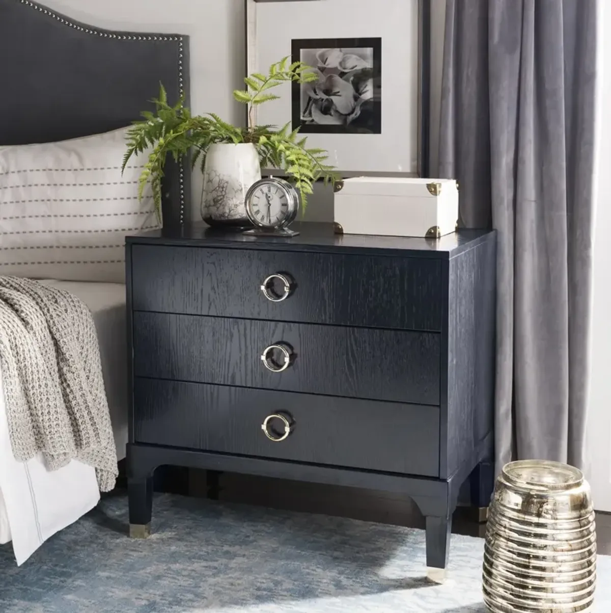 LORNA 3 DRAWER CONTEMPORARY NIGHT STAND