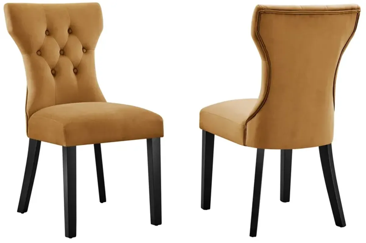 Silhouette Performance Velvet Dining Chairs - Set of 2