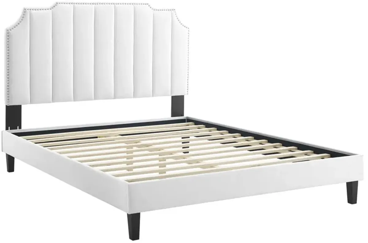 Colette King Performance Velvet Platform Bed