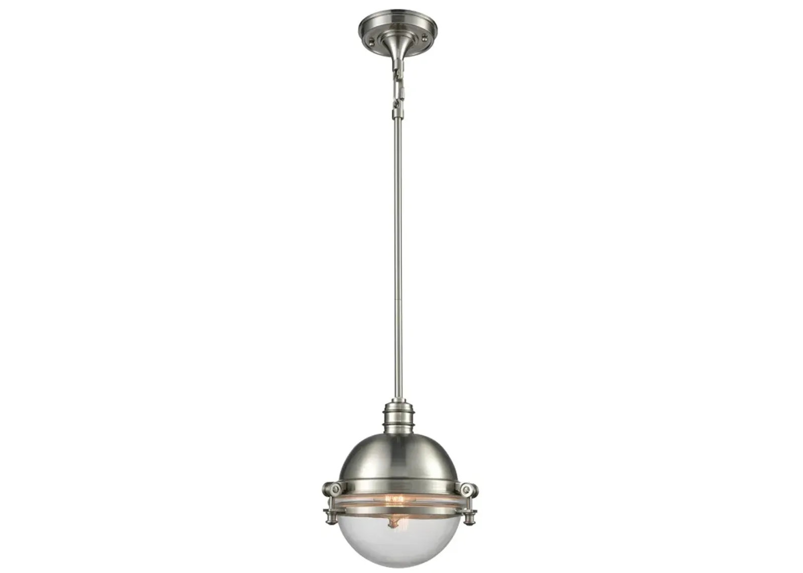 Riley 10" Wide 1-Light Mini Pendant - Satin Nickel