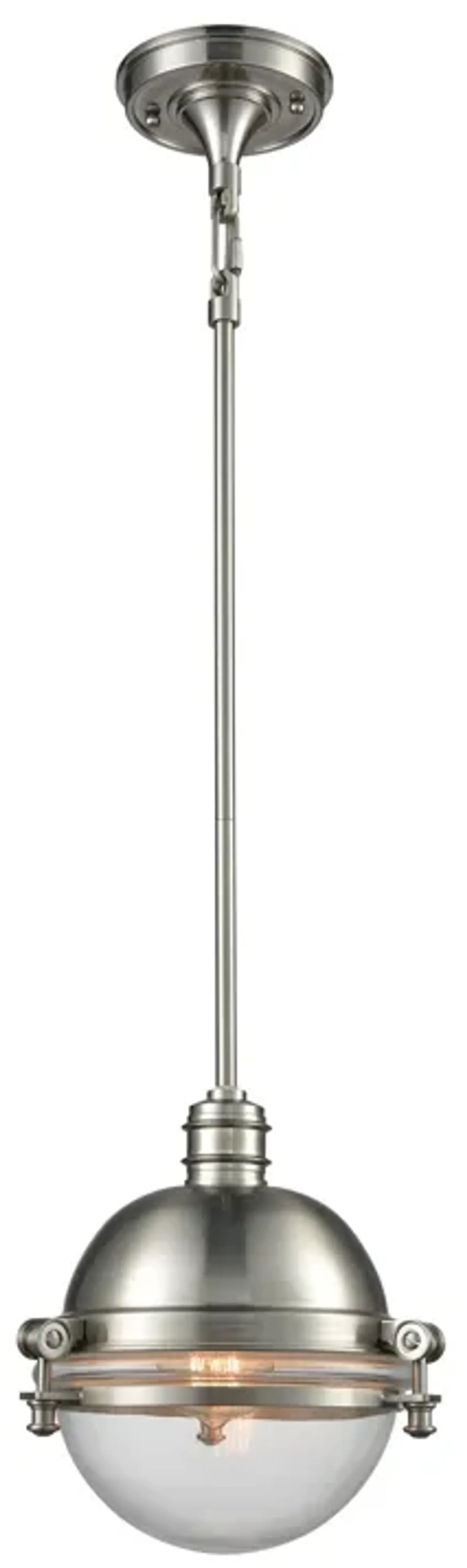 Riley 10" Wide 1-Light Mini Pendant - Satin Nickel