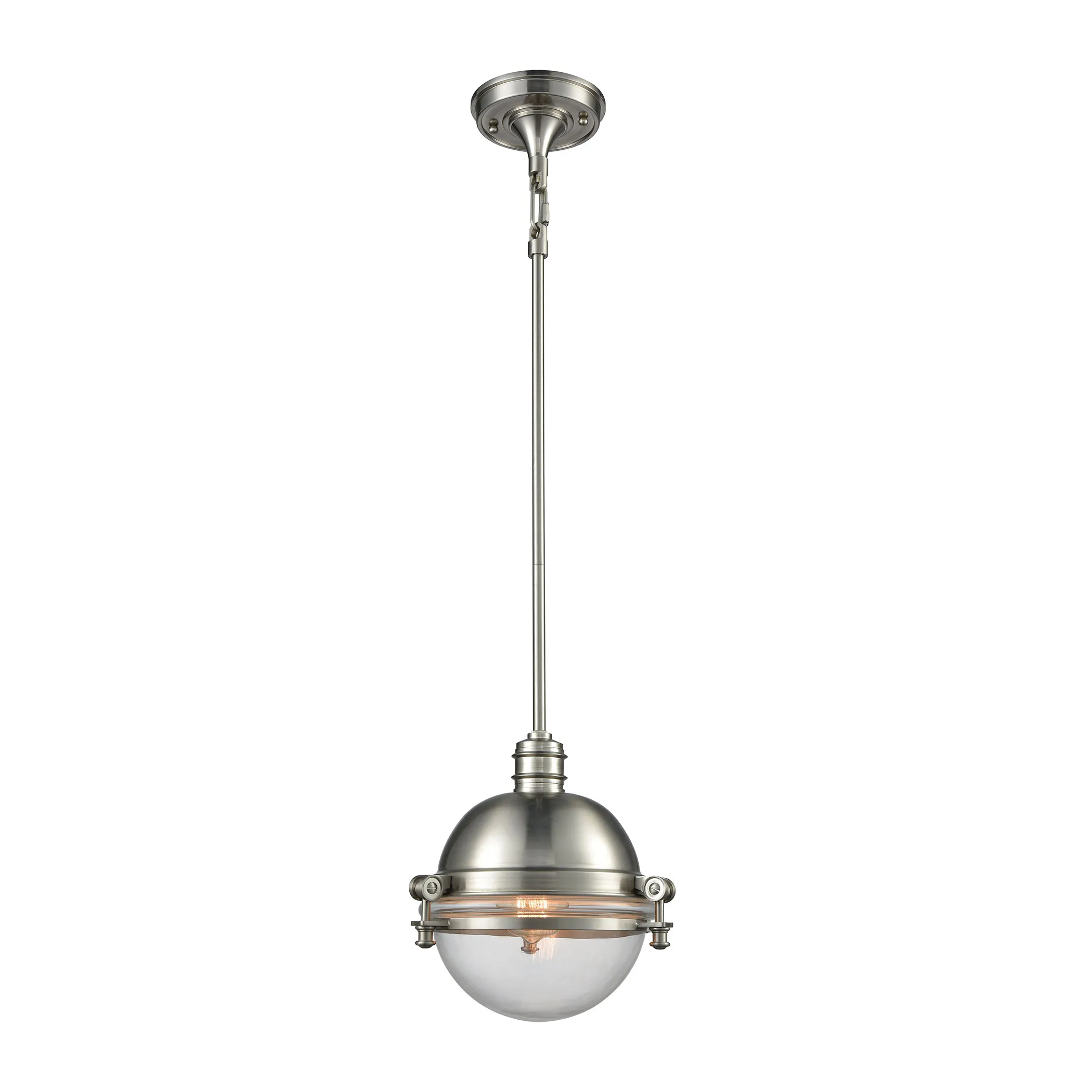 Riley 10" Wide 1-Light Mini Pendant - Satin Nickel