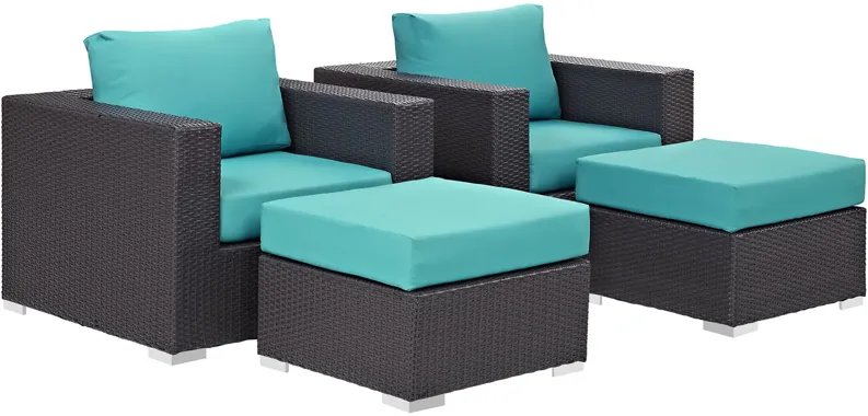 Convene 4 Piece Outdoor Patio Sectional Set