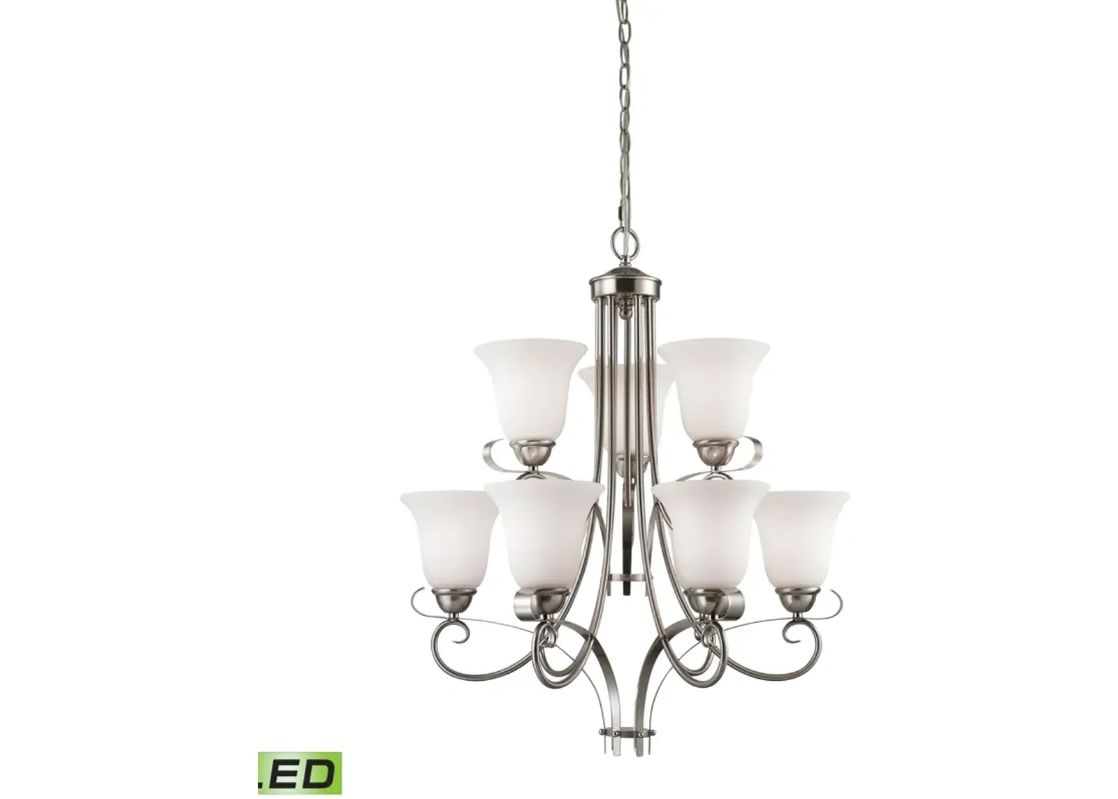 Brighton 25" Wide 9-Light Chandelier - Brushed Nickel