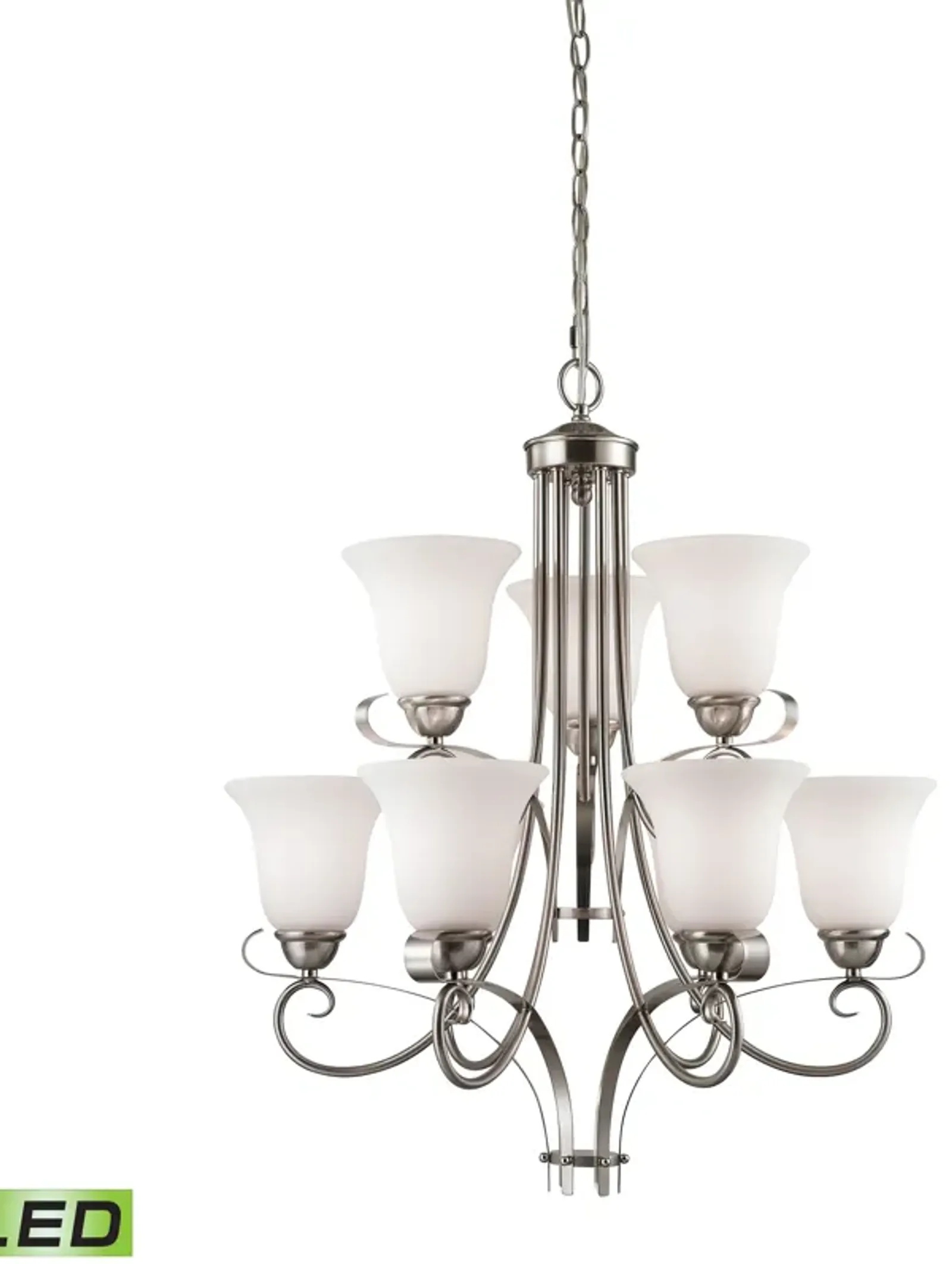 Brighton 25" Wide 9-Light Chandelier - Brushed Nickel