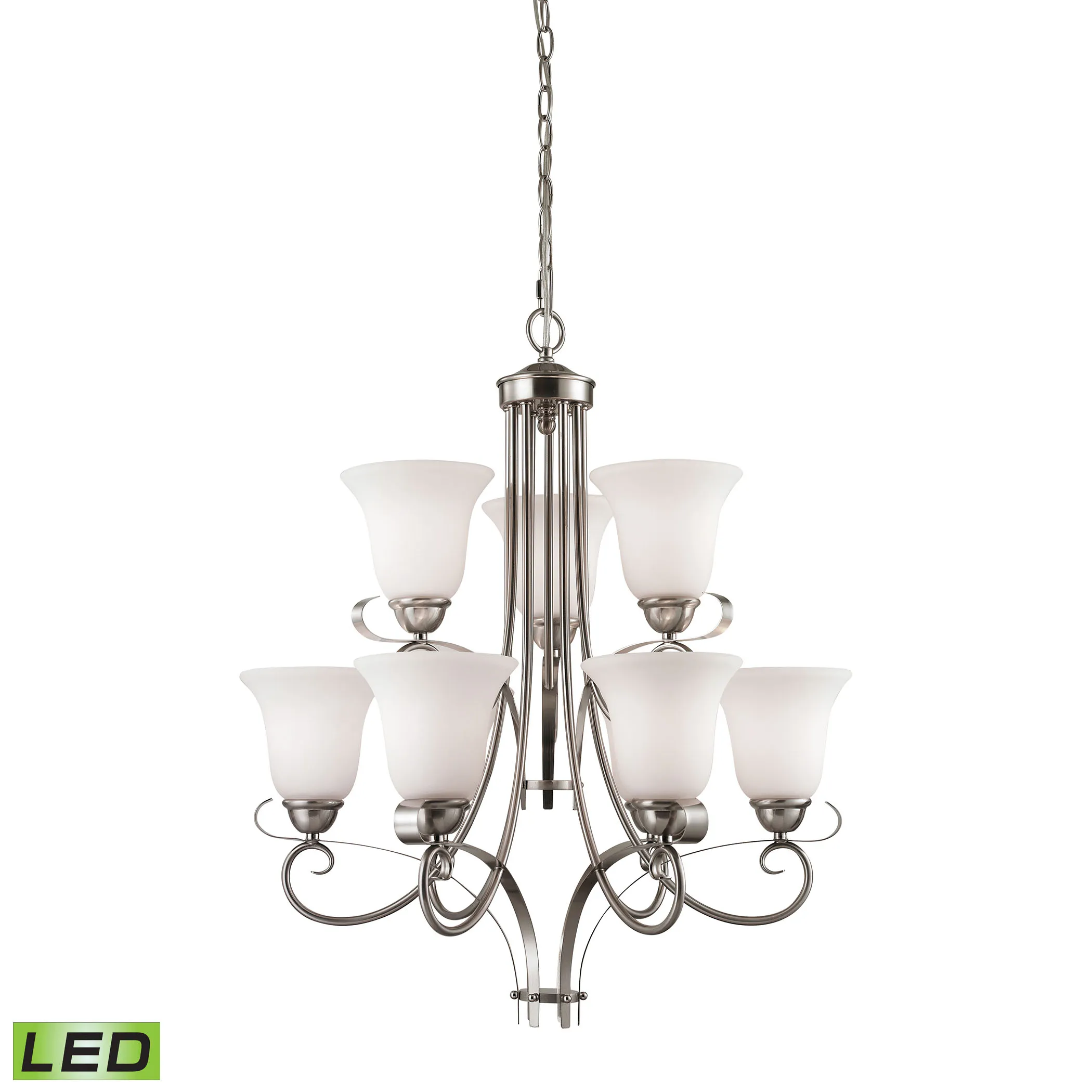 Brighton 25" Wide 9-Light Chandelier - Brushed Nickel