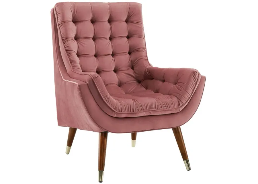 Suggest Button Tufted Performance Velvet Lounge Chair