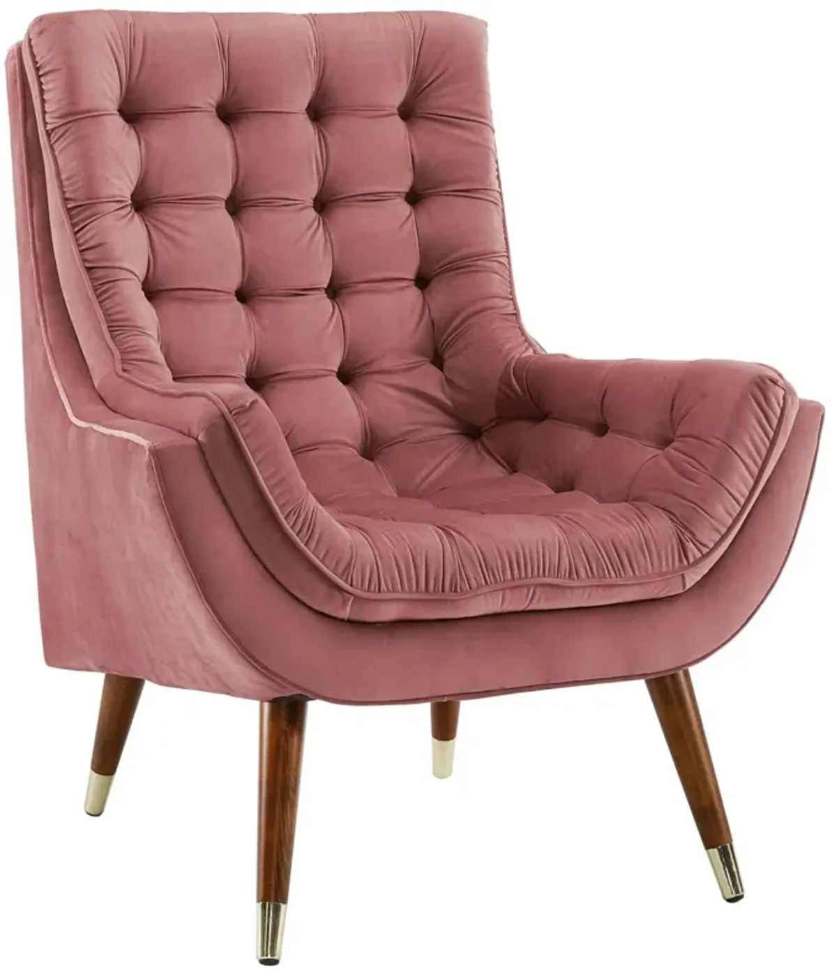 Suggest Button Tufted Performance Velvet Lounge Chair