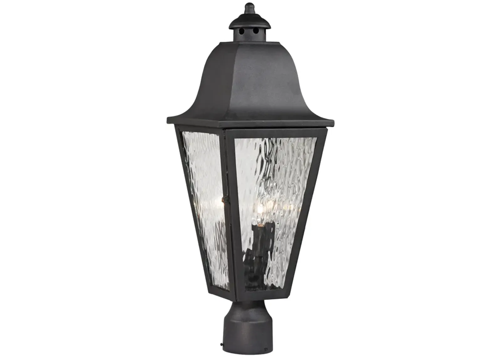 Forged Brookridge 23" High 3-Light Outdoor Post Light - Charcoal