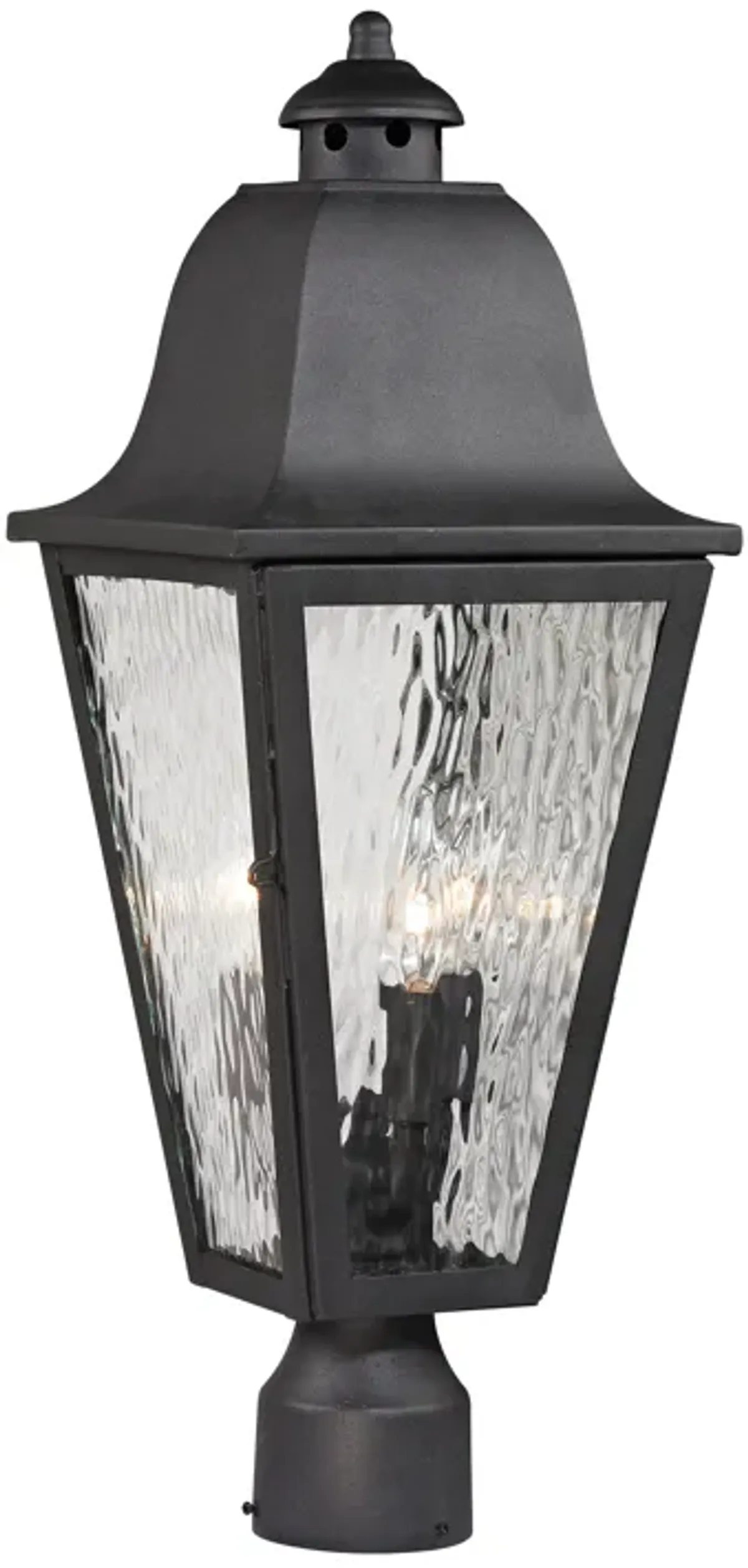 Forged Brookridge 23" High 3-Light Outdoor Post Light - Charcoal