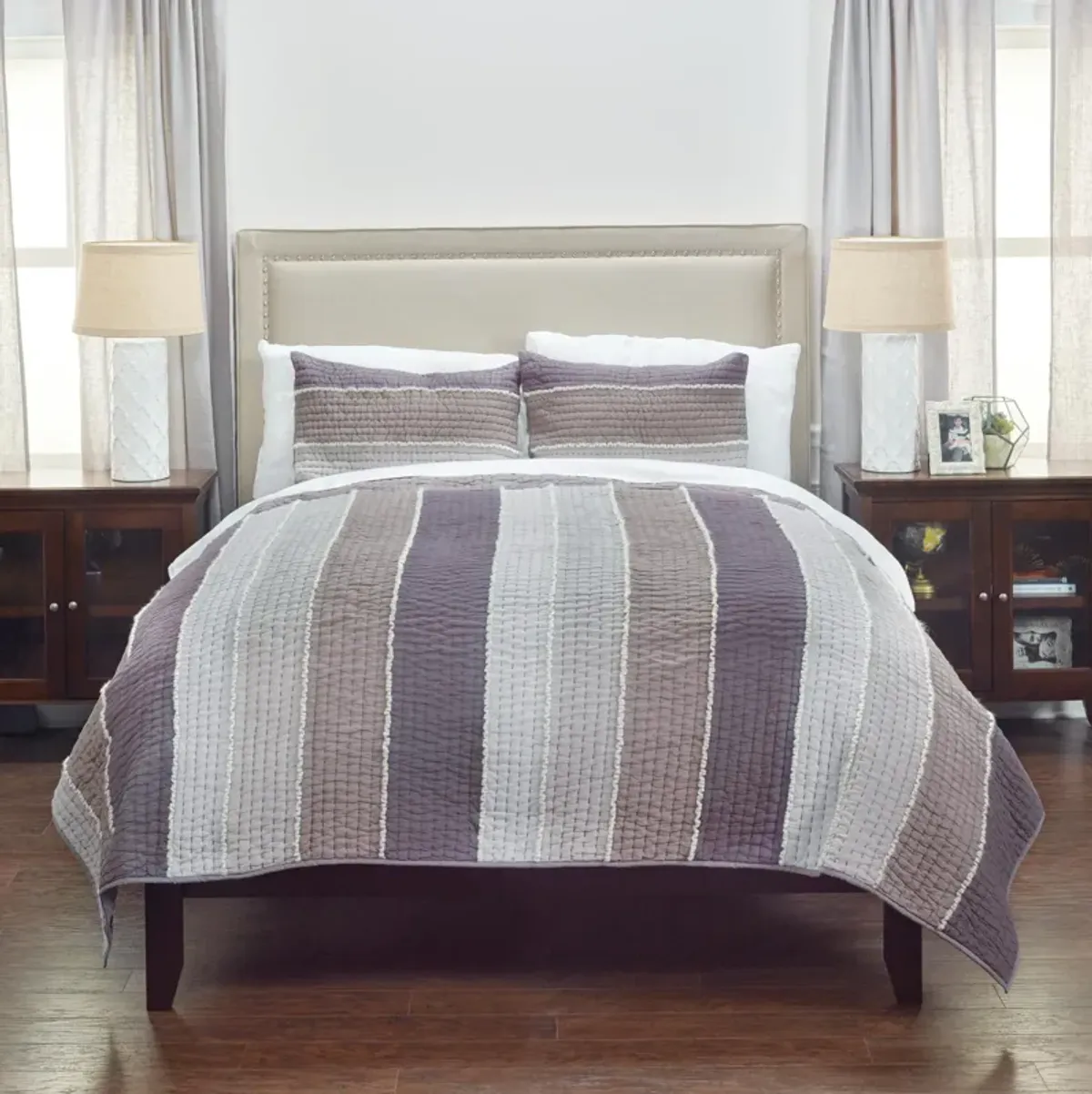 Olivia Grace Stripe Lite GrayKing Sham