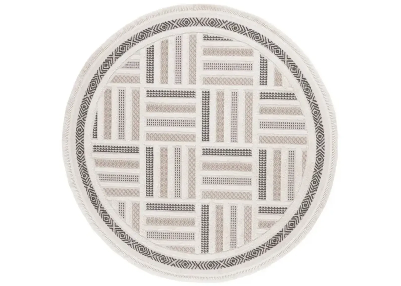 URBAN 212 Beige 6'-7' X 6'-7' Round Round Rug