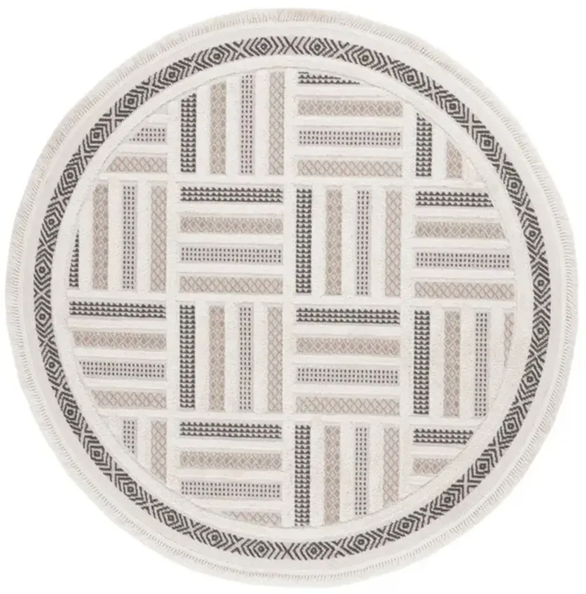 URBAN 212 Beige 6'-7' X 6'-7' Round Round Rug