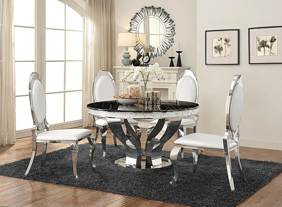 Anchorage 5-piece Round Dining Set Chrome