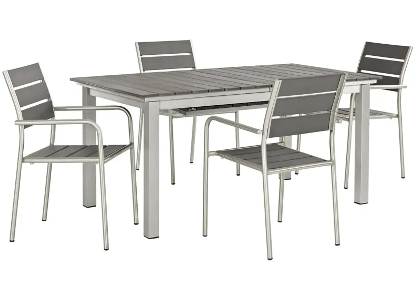 Shore 5 Piece Outdoor Patio Aluminum Dining Set