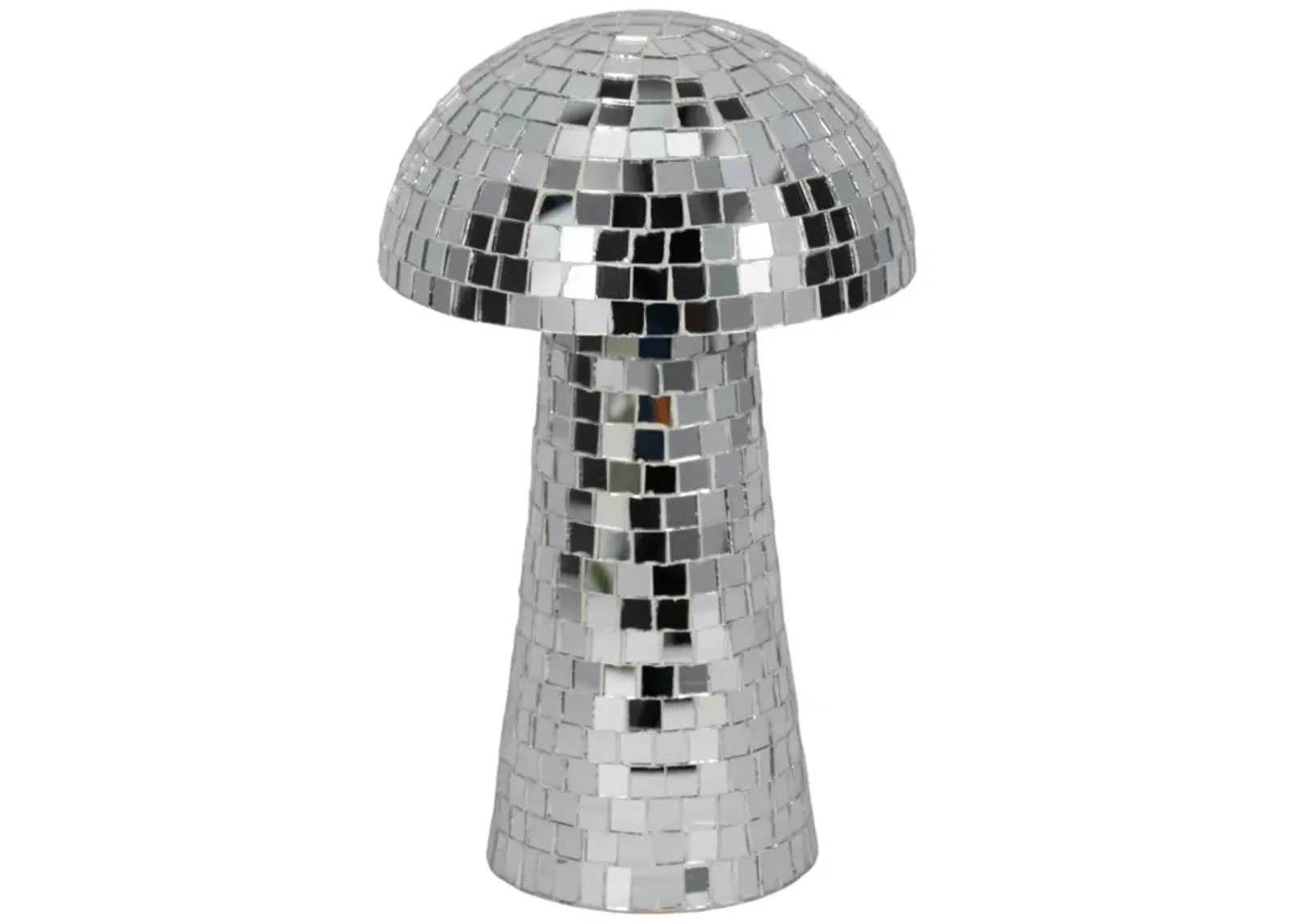 10" Mosaic Mushroom, Silver