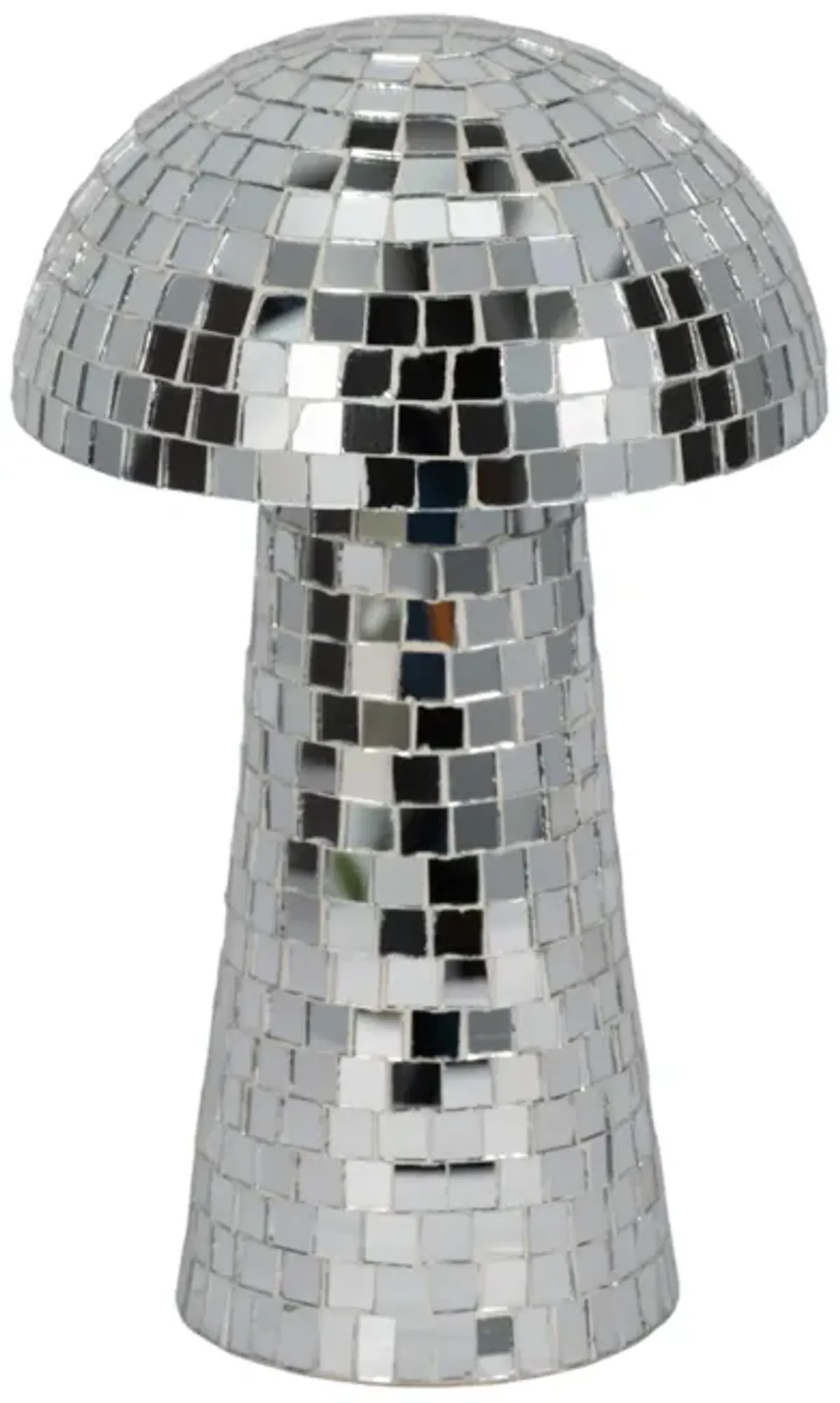 10" Mosaic Mushroom, Silver