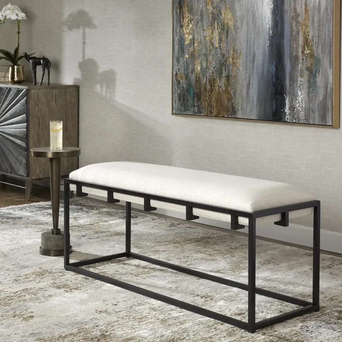 Paradox Iron & Fabric Bench