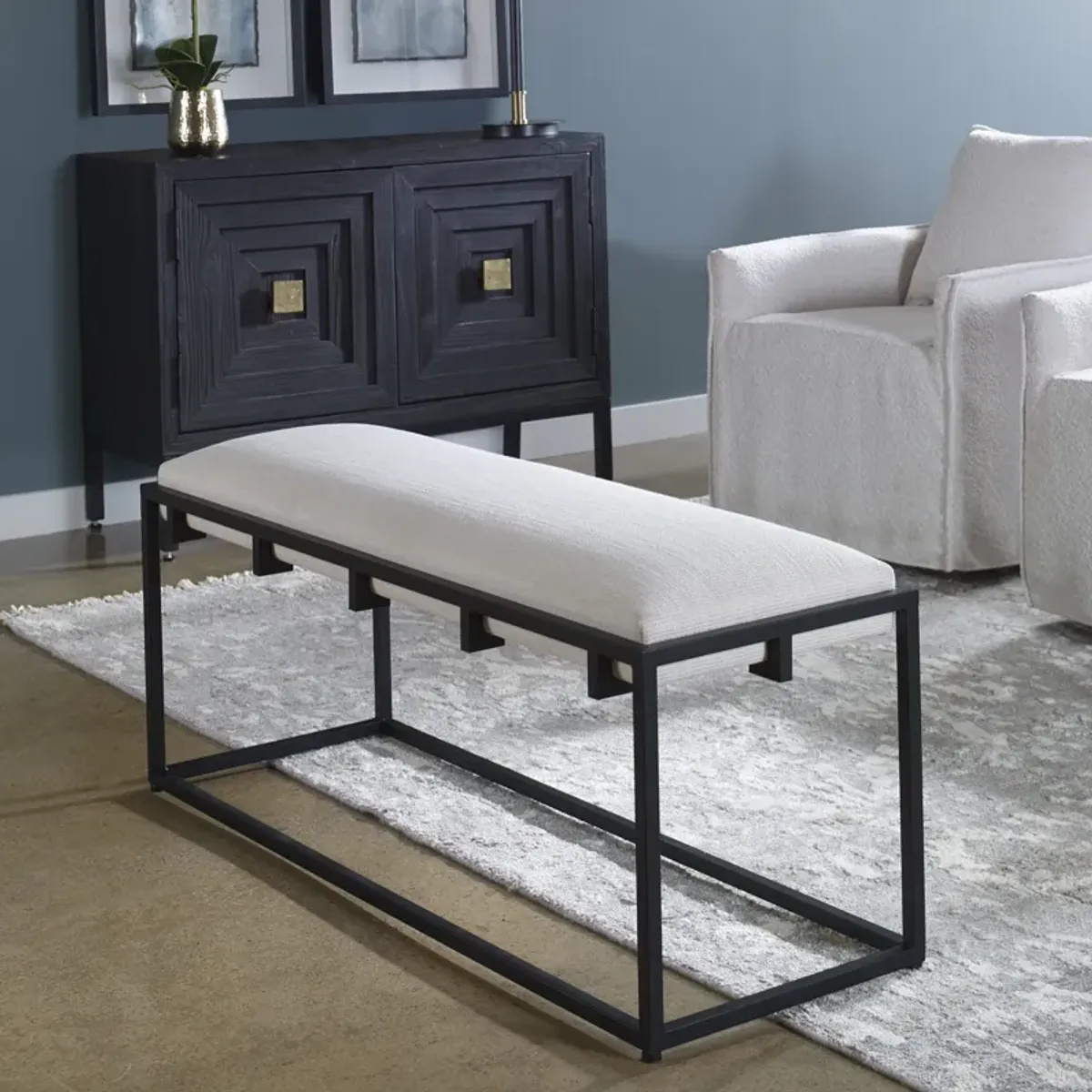 Paradox Iron & Fabric Bench